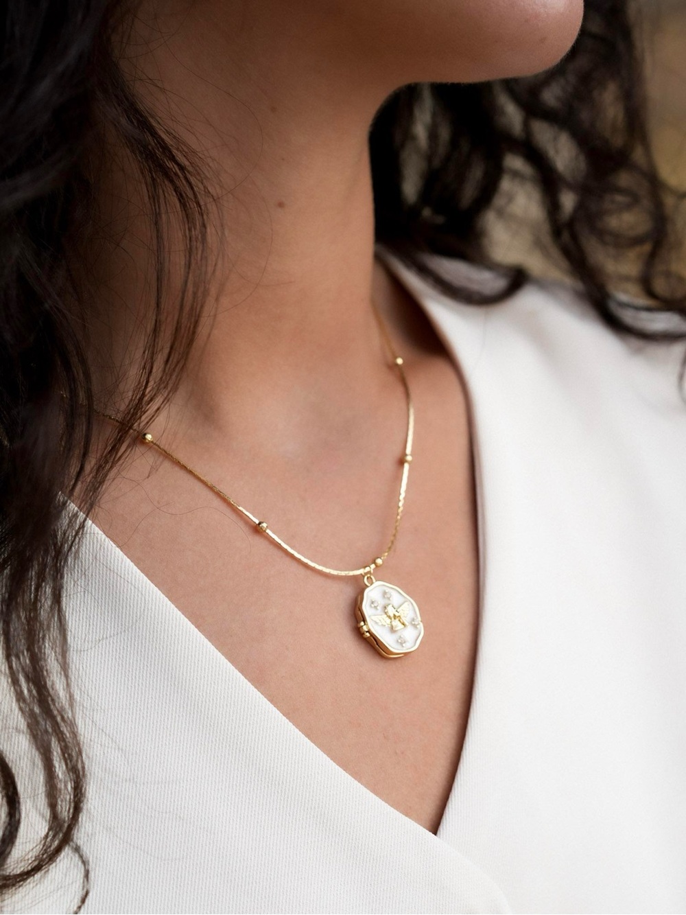 Never worn Gold plated Dove Locket Necklace - Women Jewelry